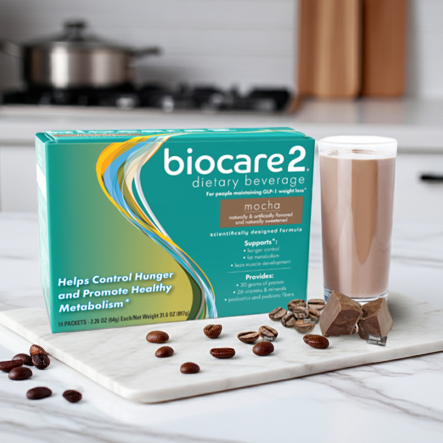 Biocare2 Mocha | Post-GLP-1 Protein Shake with 11g Fiber