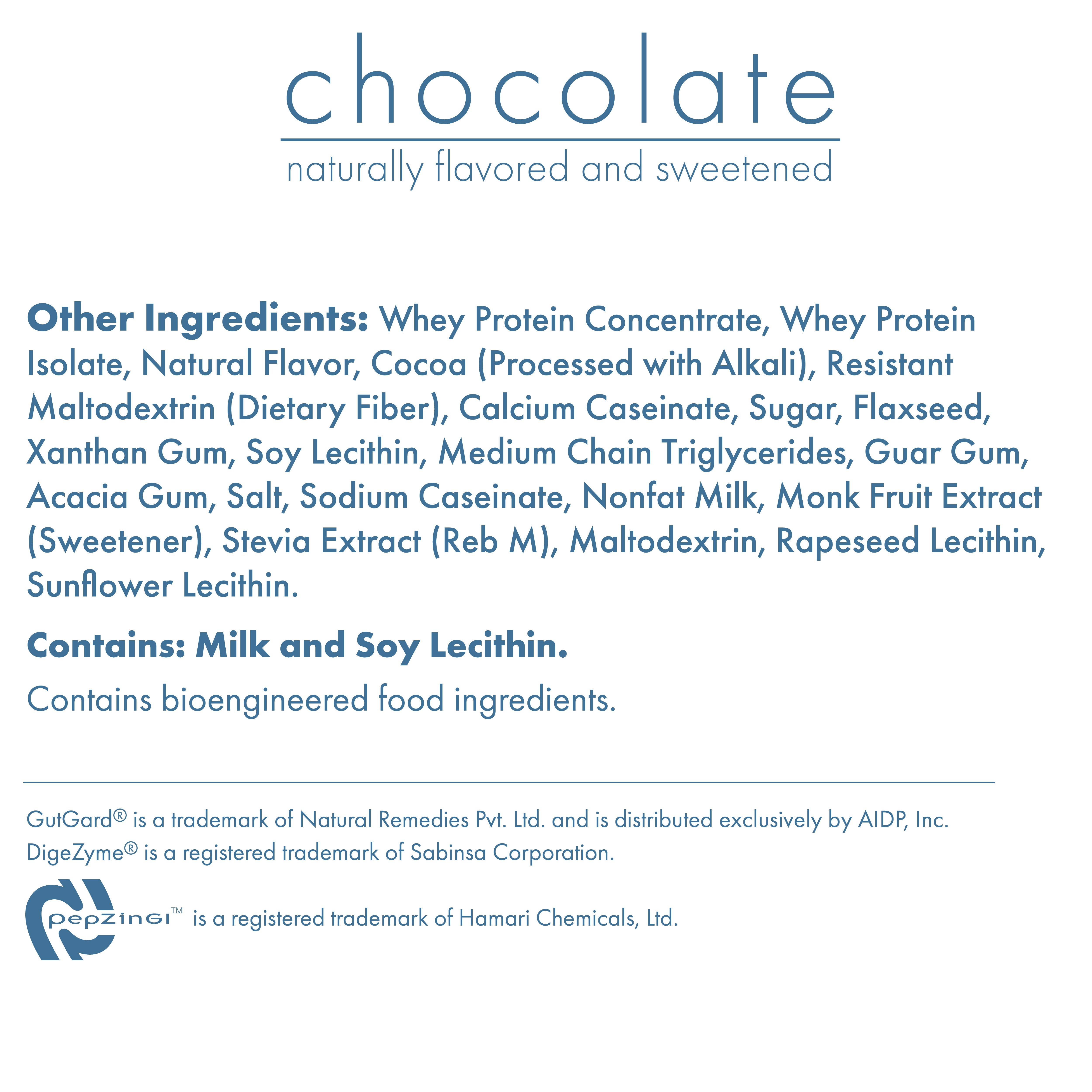 Biocare 30g Protein Chocolate ingredient breakdown